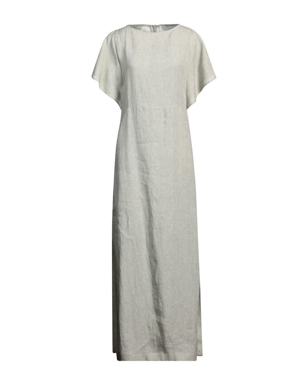 Eleventy Gray Light Maxi Dress Linen
