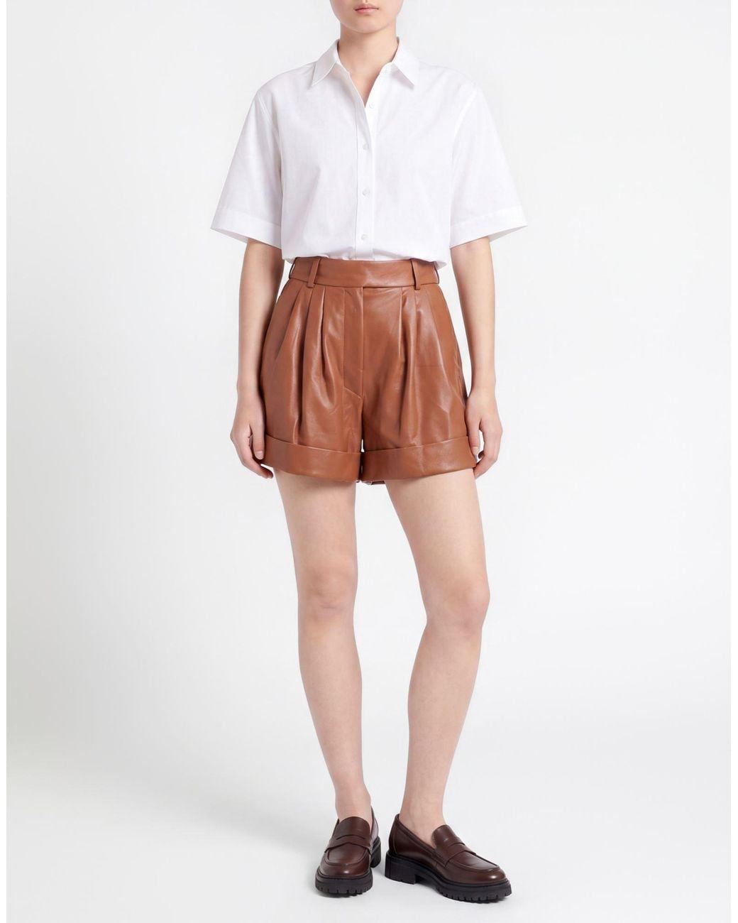 Alexandre Vauthier Brown Shorts & Bermuda Shorts Sheepskin