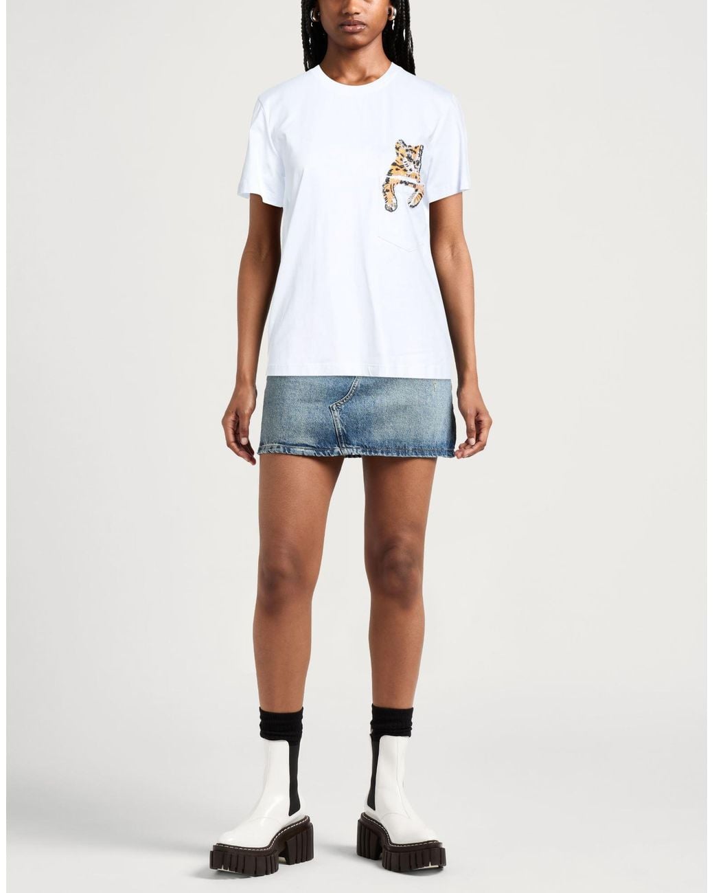 MSGM White T-Shirt Cotton