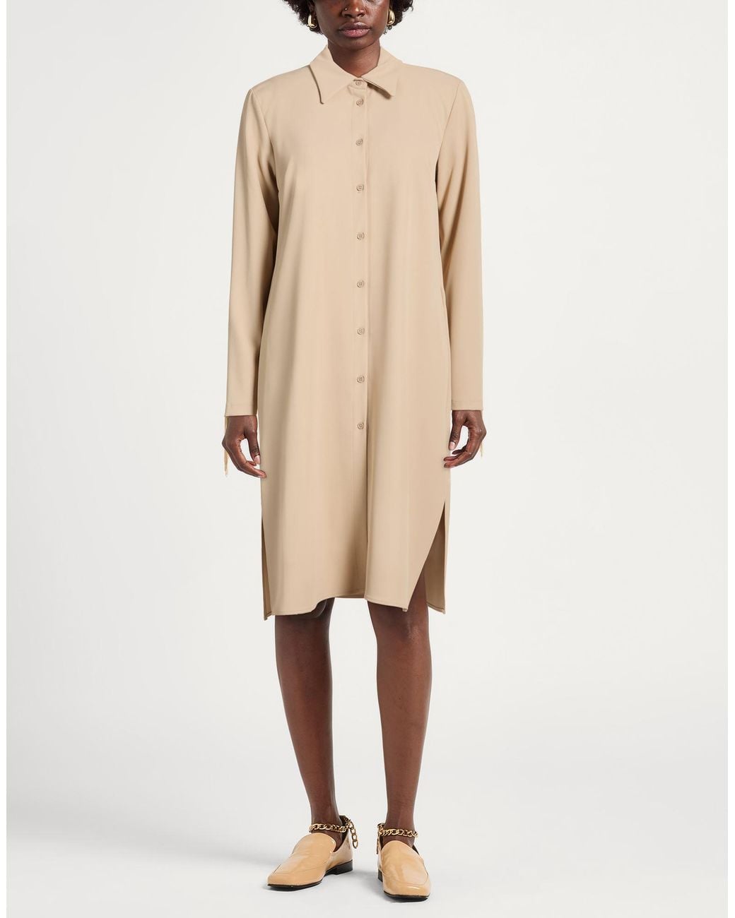 Kaos Natural Midi Dress Polyester, Elastane