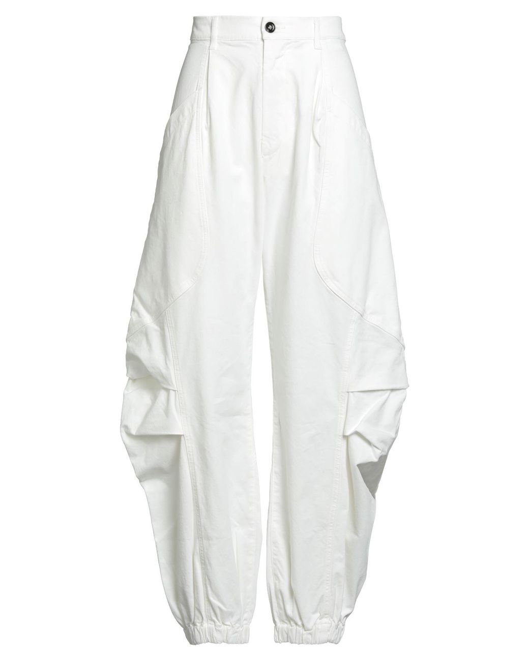 TRUE AVENUE White Pants Cotton, Elastane