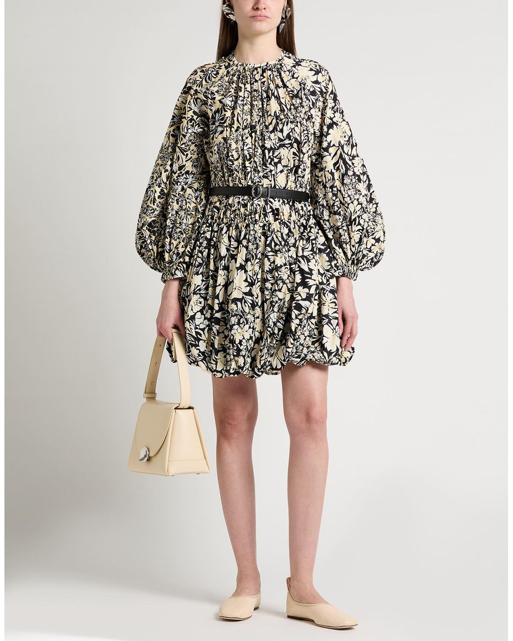 Jil Sander Gray Mini Dress Polyamide