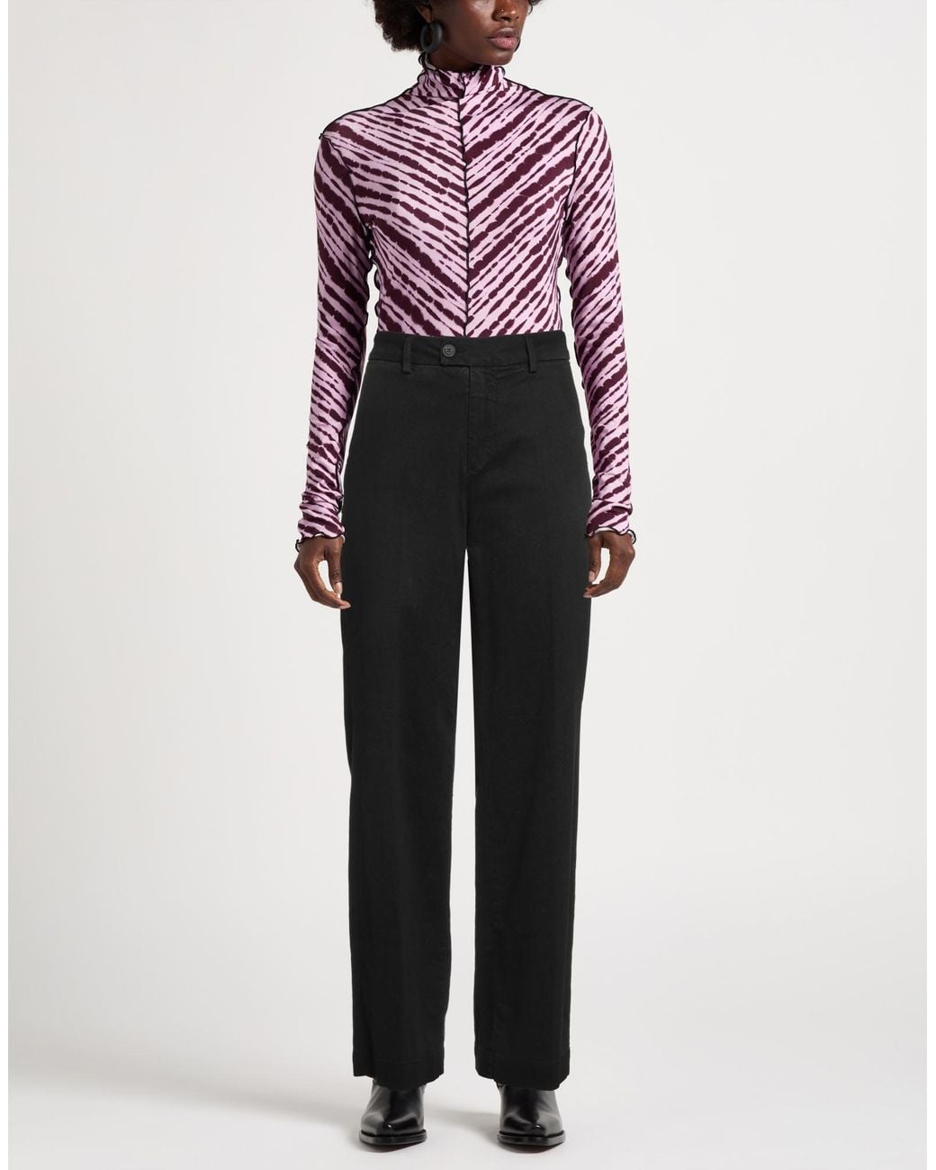 Roy Rogers Black Pants Cotton, Lyocell, Elastane