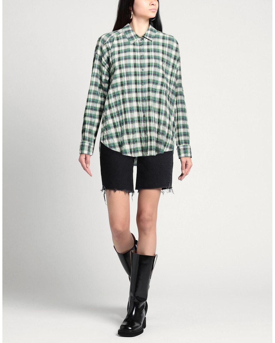 Xirena Green Shirt Cotton, Polyester, Elastane