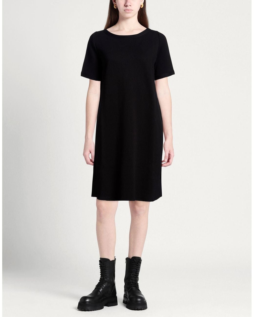 Charlott Black Midi Dress Cotton