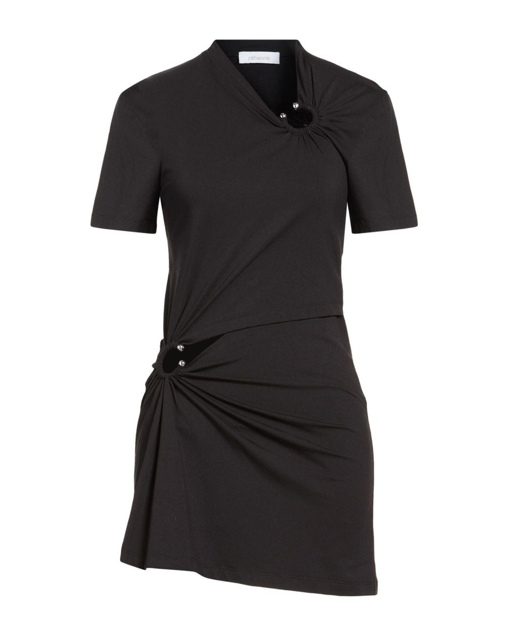 Rabanne Black Mini Dress Cotton, Elastane