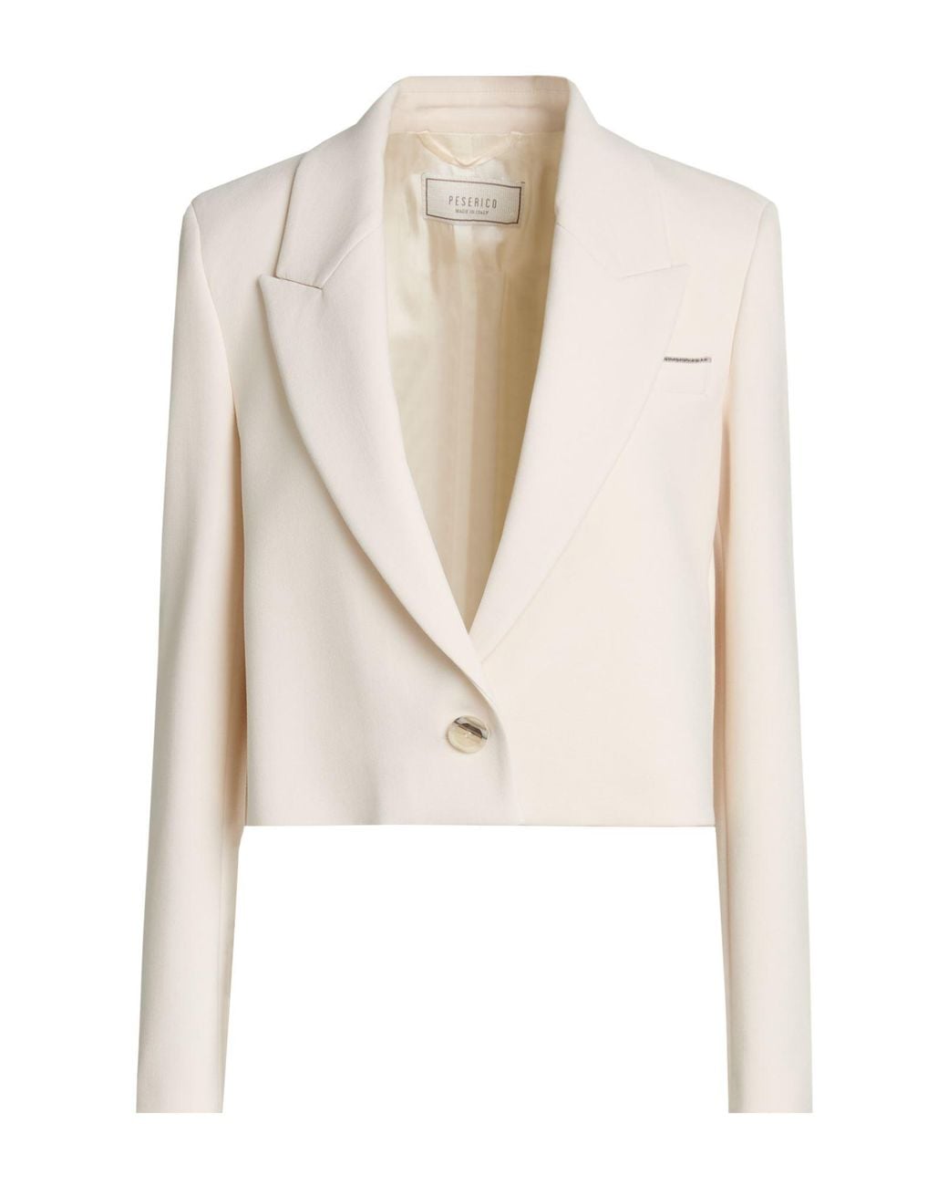 Peserico White Cream Blazer Polyester, Viscose, Cotton, Elastane