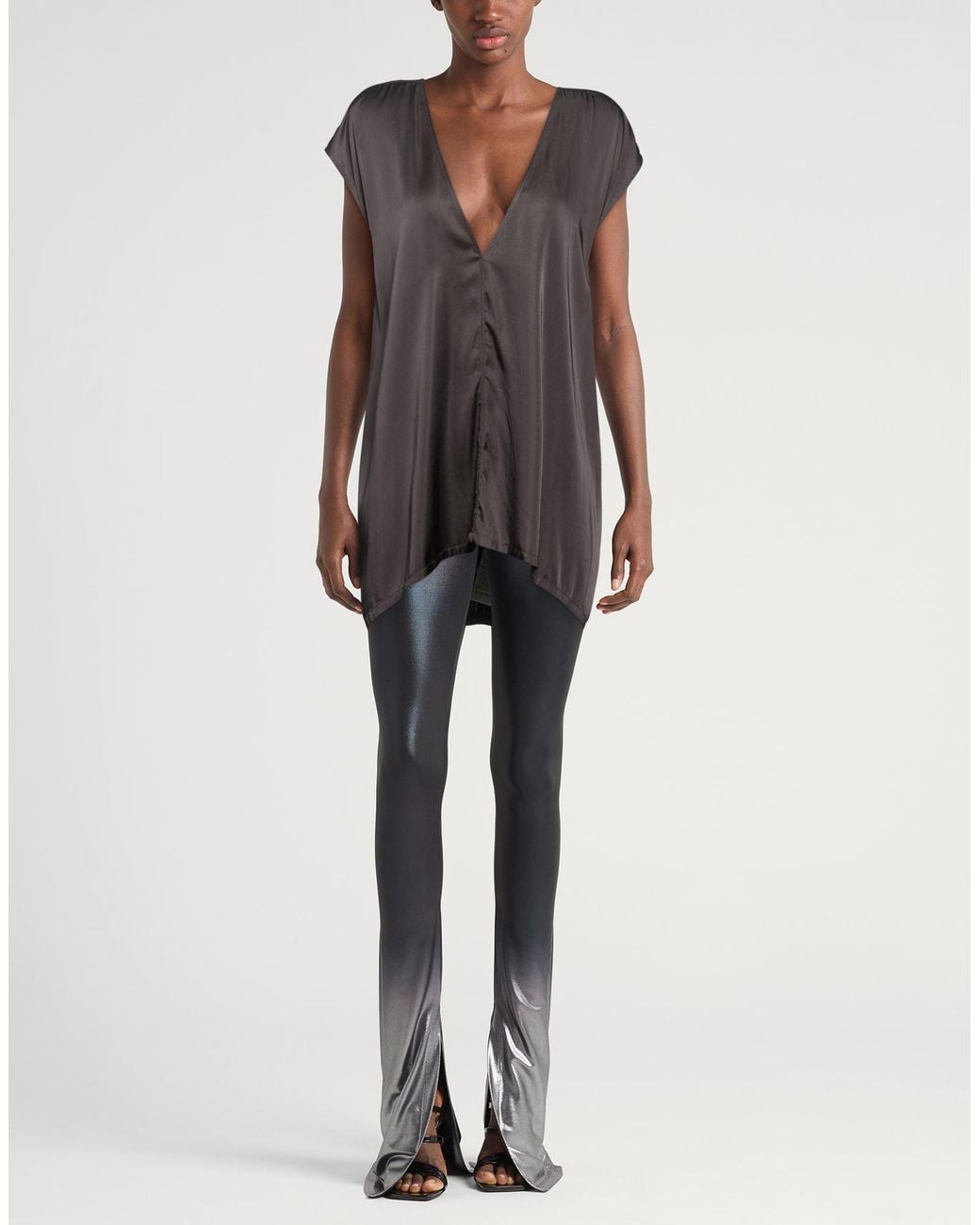 Rick Owens Gray Charcoal Top Acetate, Viscose