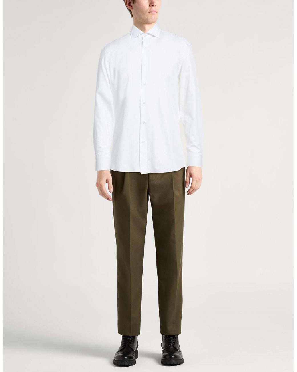 Caruso White Shirt Cotton for men