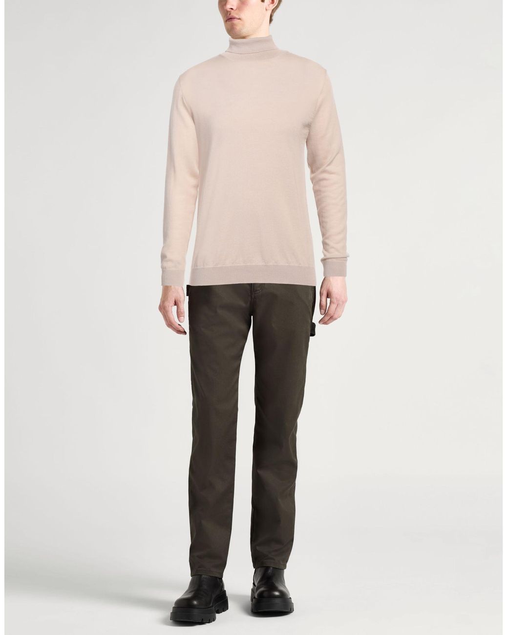 Daniele Fiesoli Pink Turtleneck Merino Wool for men