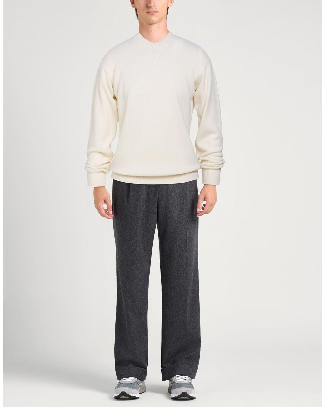 Altea White Ivory Sweater Virgin Wool, Cashmere for men