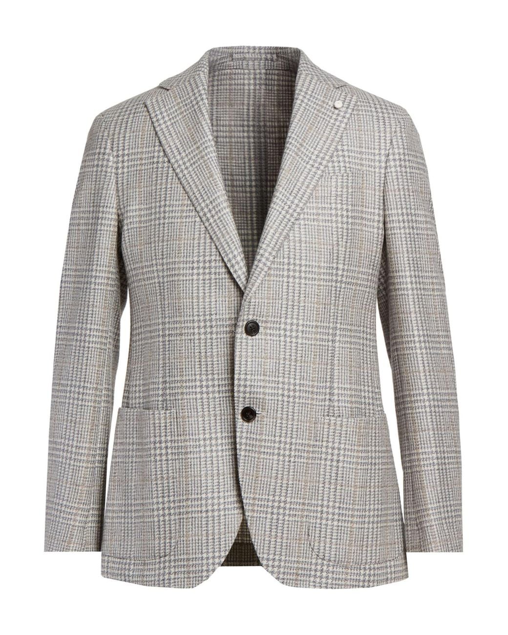 Luigi Bianchi Gray Light Blazer Wool, Silk, Cashmere for men