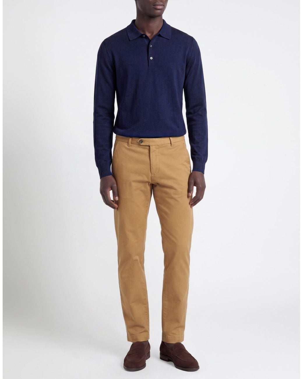 Roy Rogers Natural Khaki Pants Cotton, Elastane for men