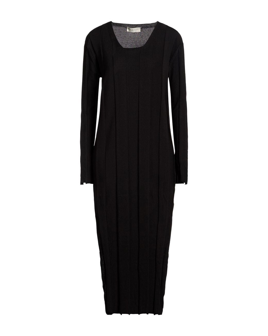 FILIPPO DE LAURENTIIS Black Midi Dress Viscose, Nylon