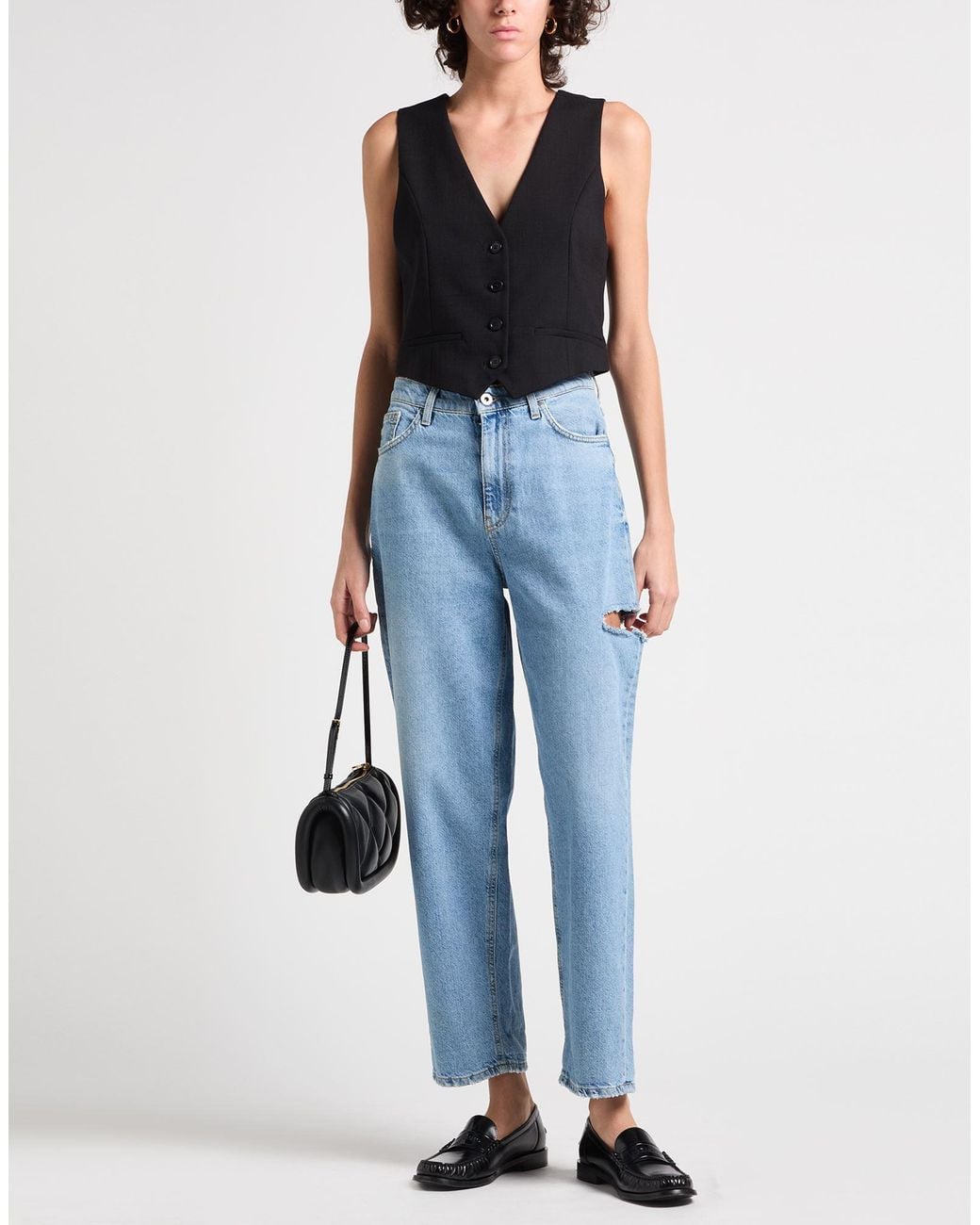 MSGM Blue Tailored Vest Viscose, Polyester, Elastane
