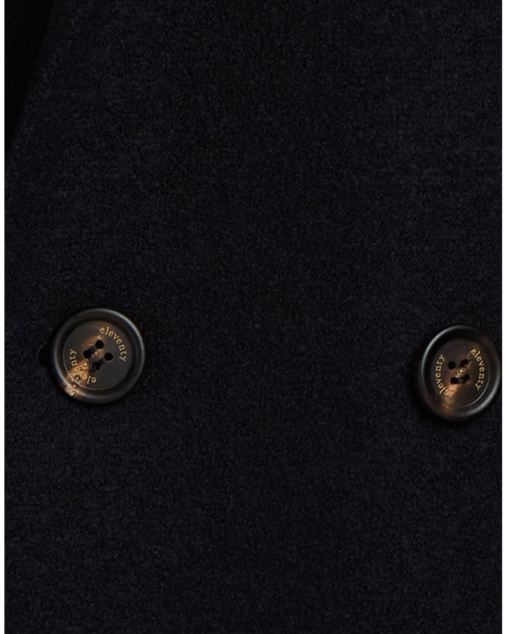Eleventy Black Coat Wool for men