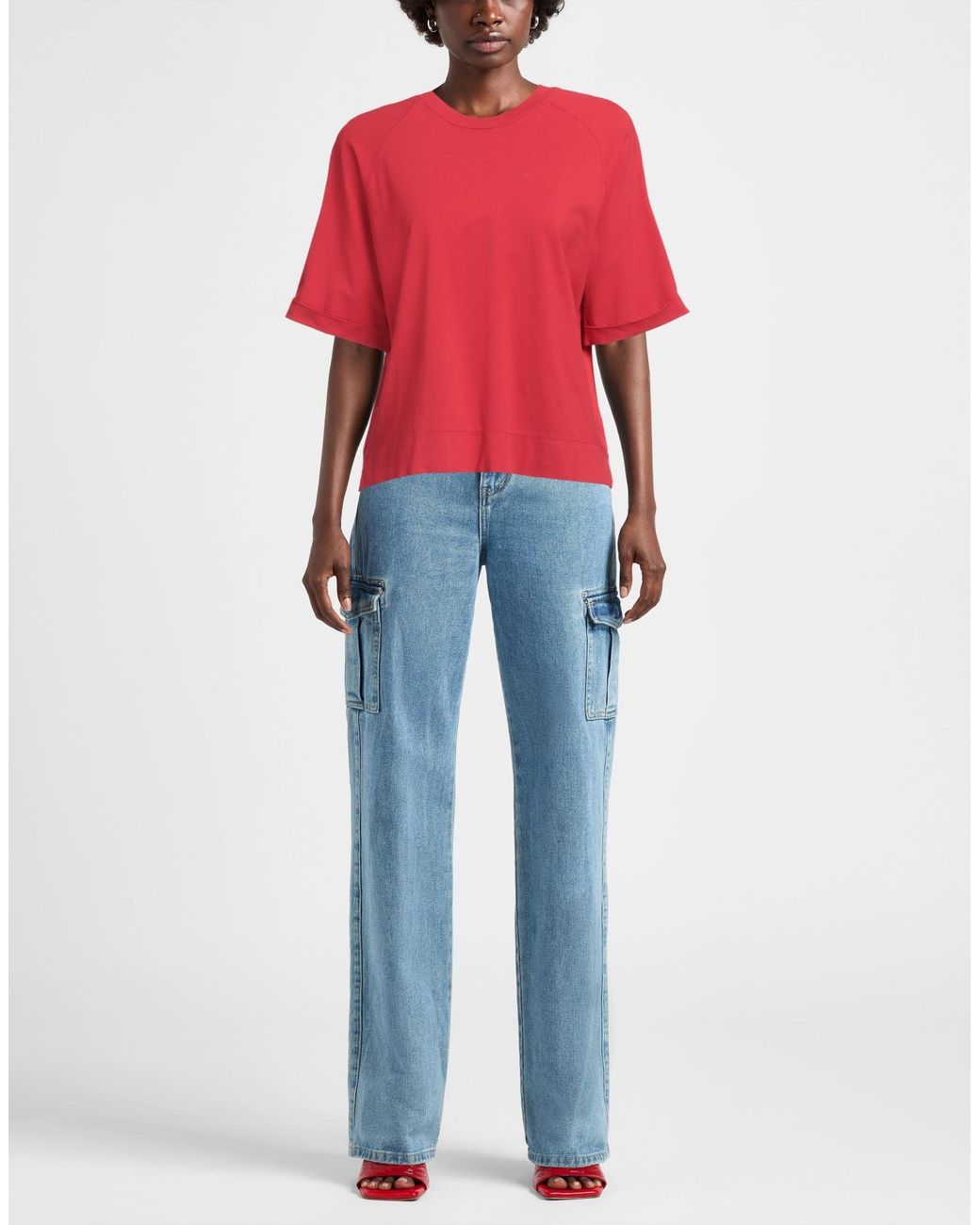Alpha Studio Red T-Shirt Cotton, Elastane