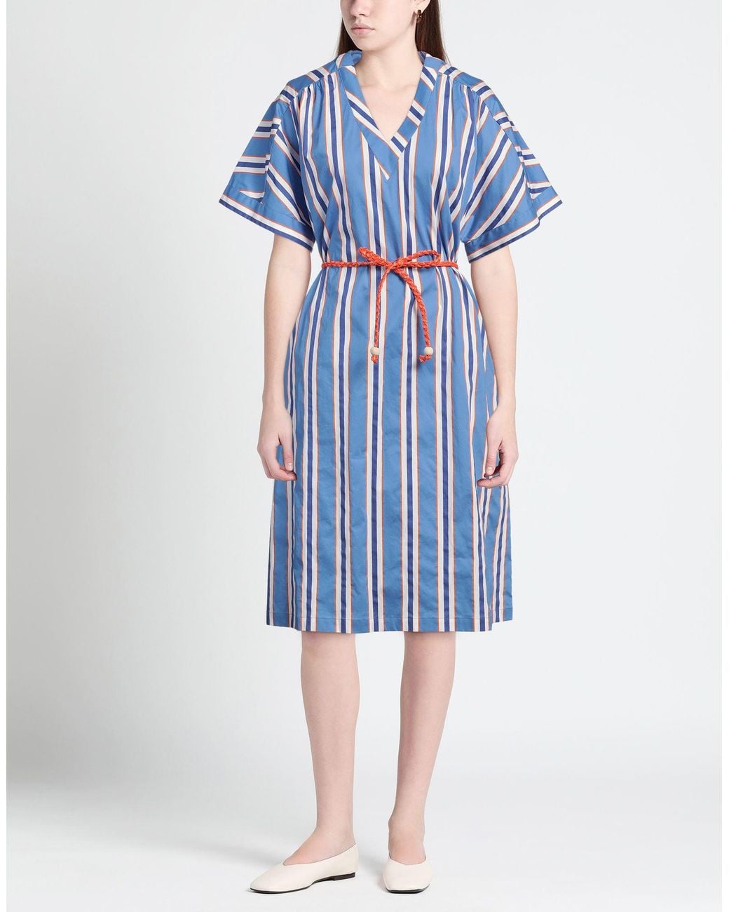 Niu Blue Midi Dress Cotton, Elastane