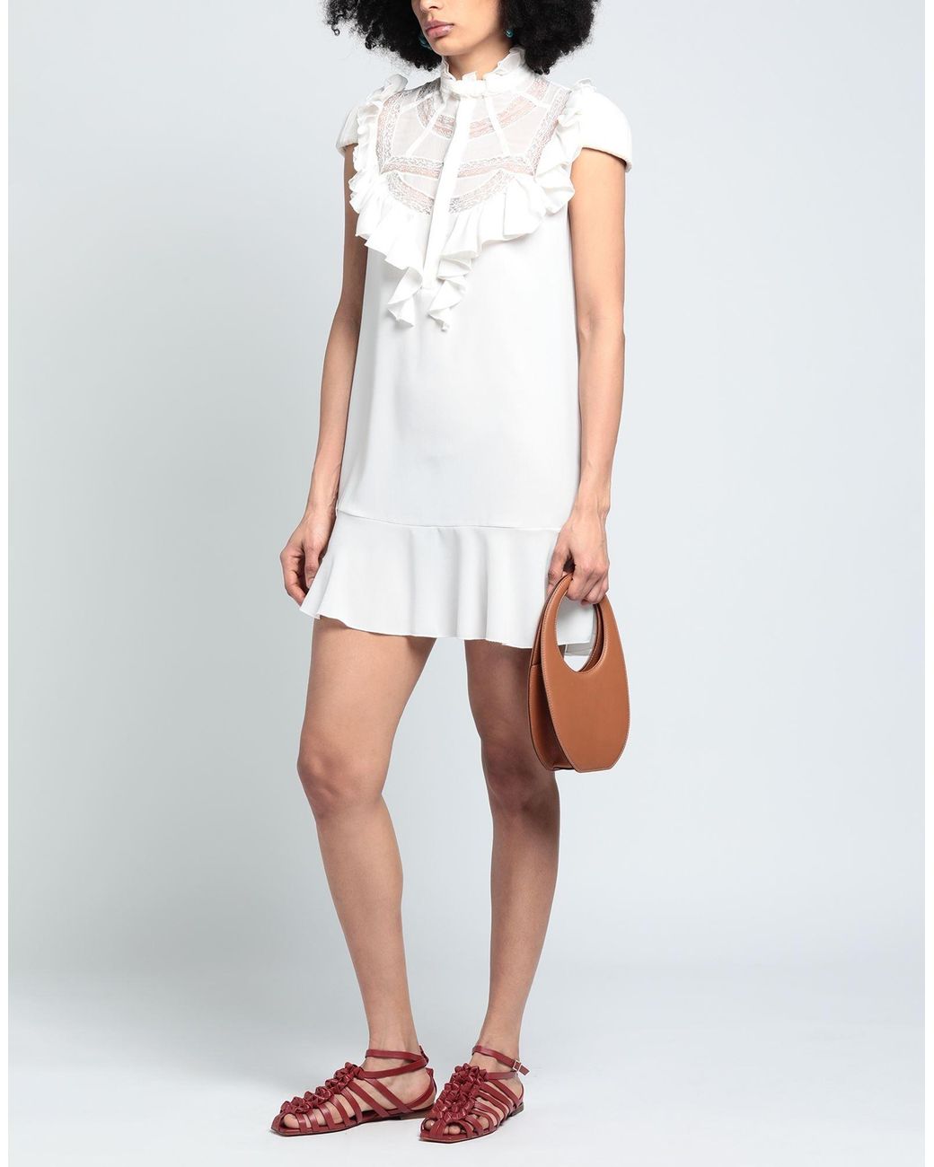DSquared² White Mini Dress Polyester