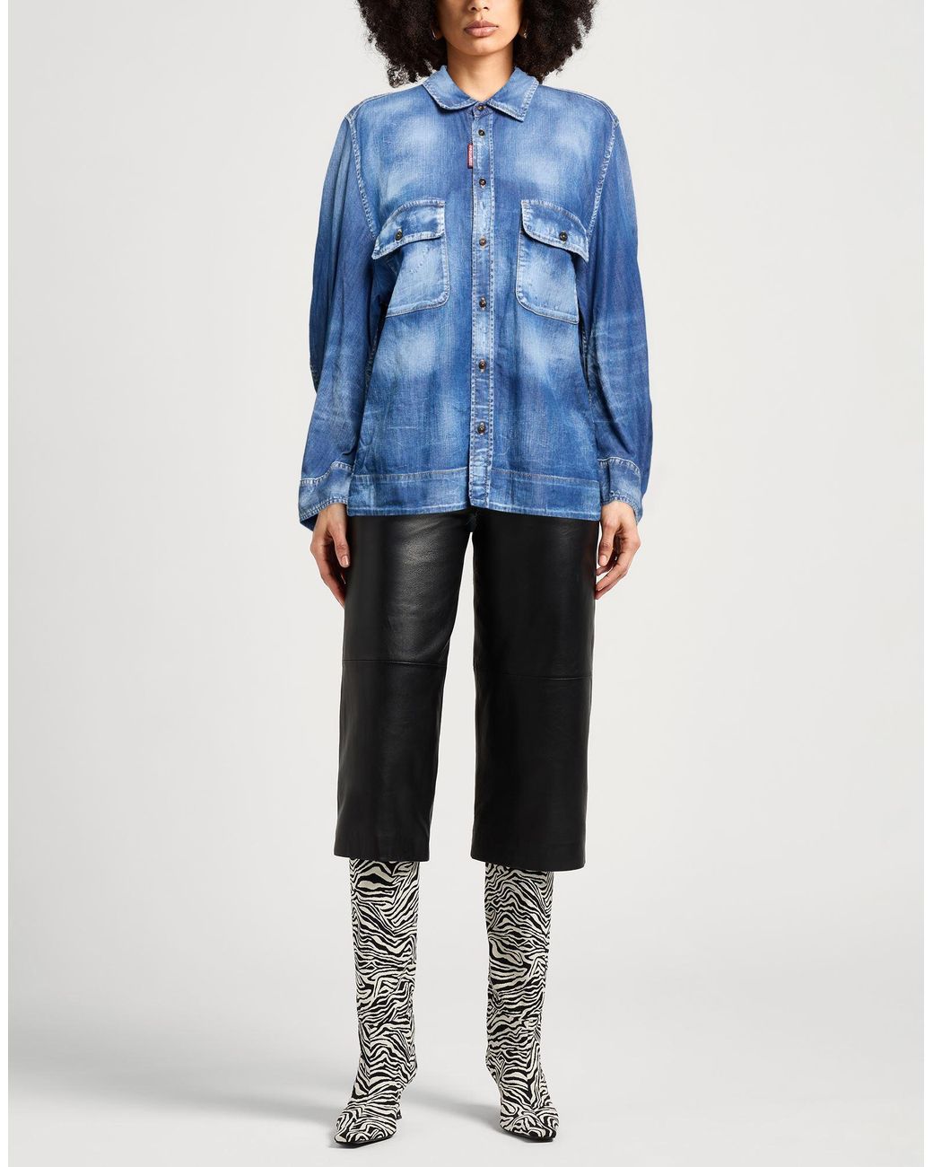 DSquared² Blue Denim Shirt Cotton, Elastane