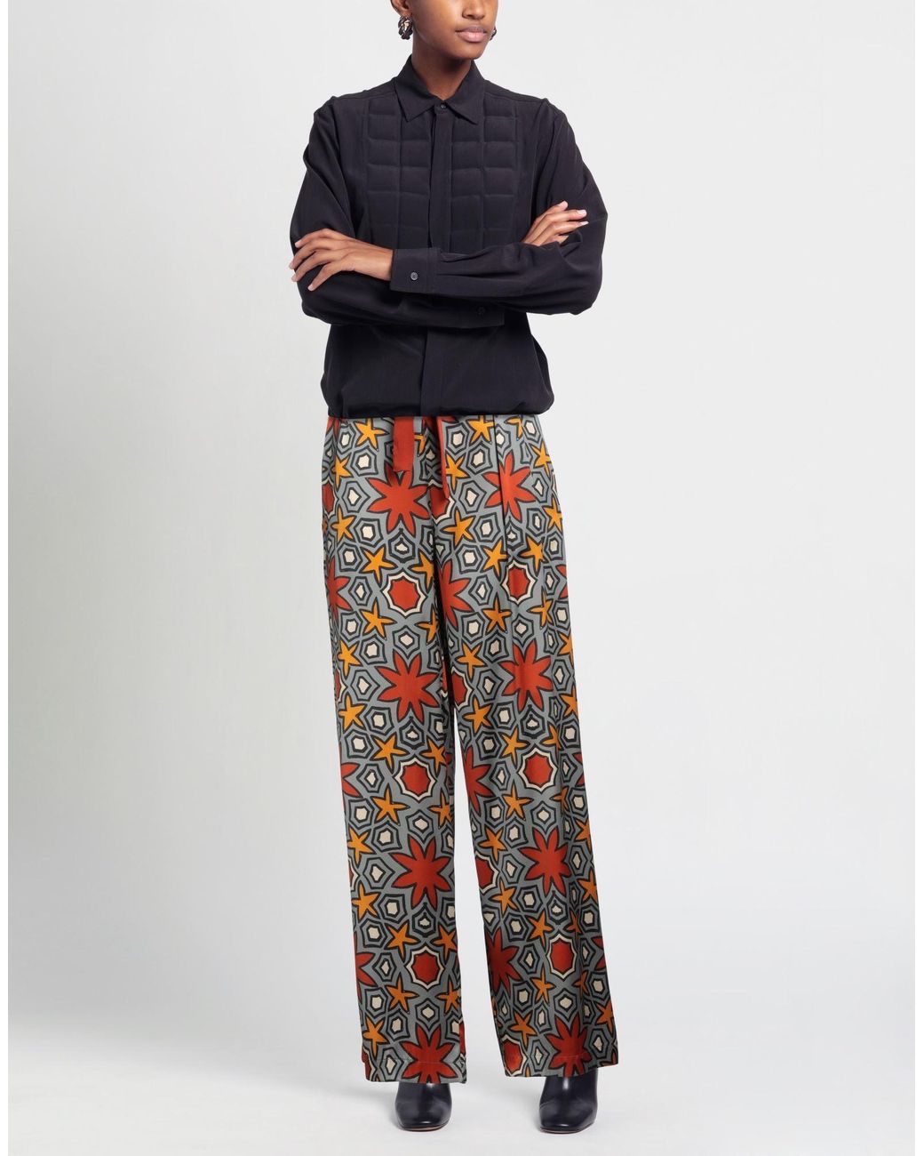 Niu Red Pants Silk, Elastane, Cotton