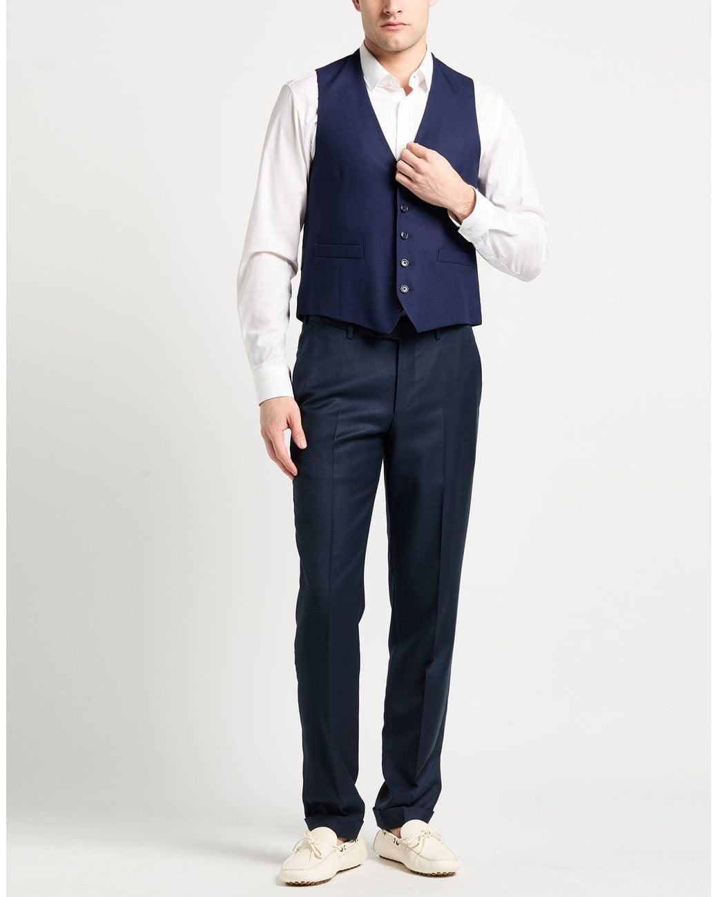 Lardini Blue Midnight Tailored Vest Wool for men