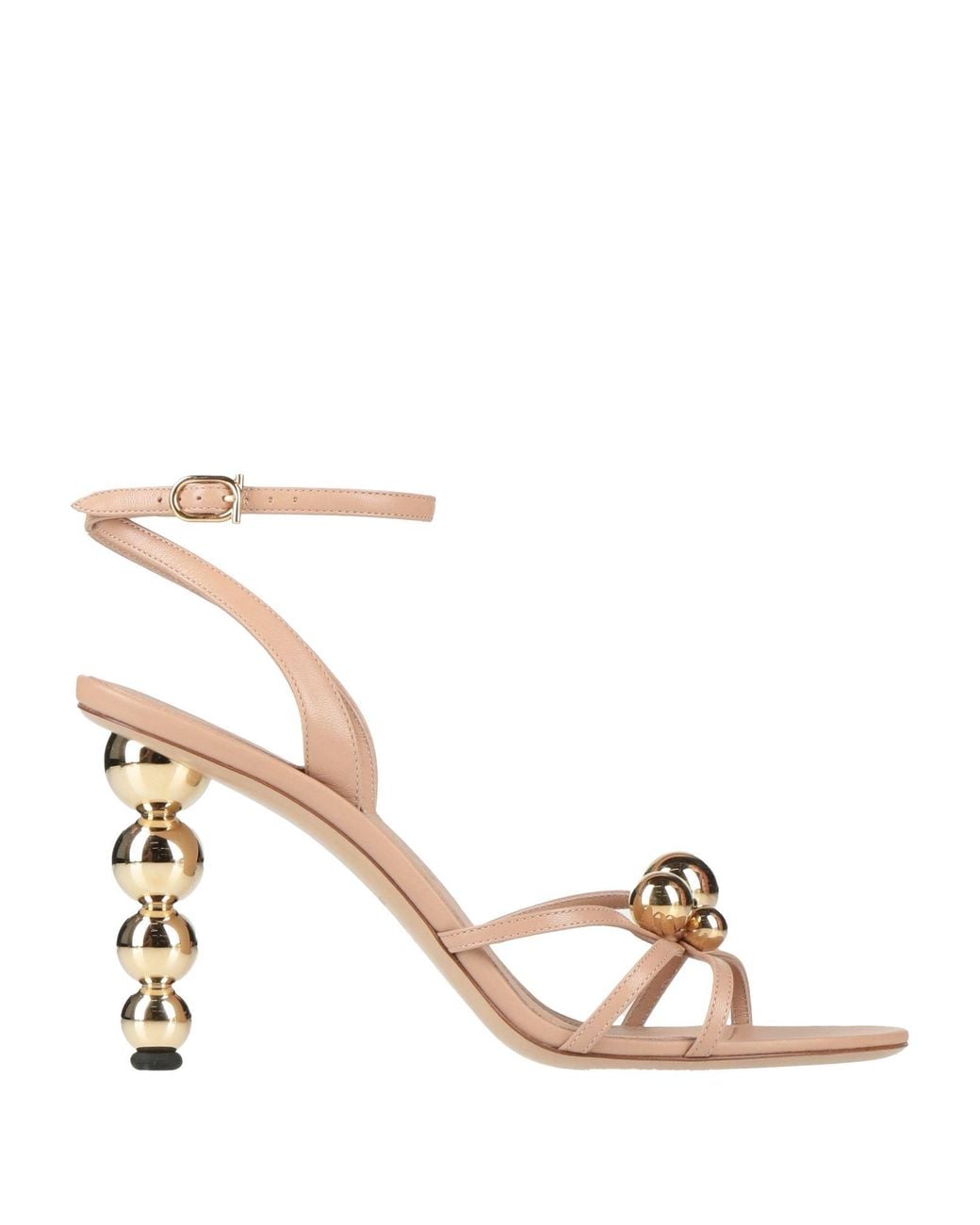 Ferragamo Metallic Blush Sandals Lambskin