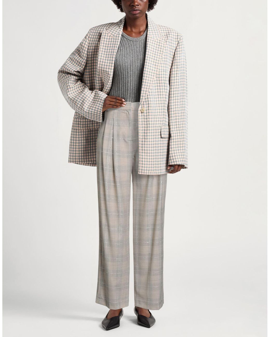 Eleventy Gray Pants Wool, Elastane, Polyester, Viscose