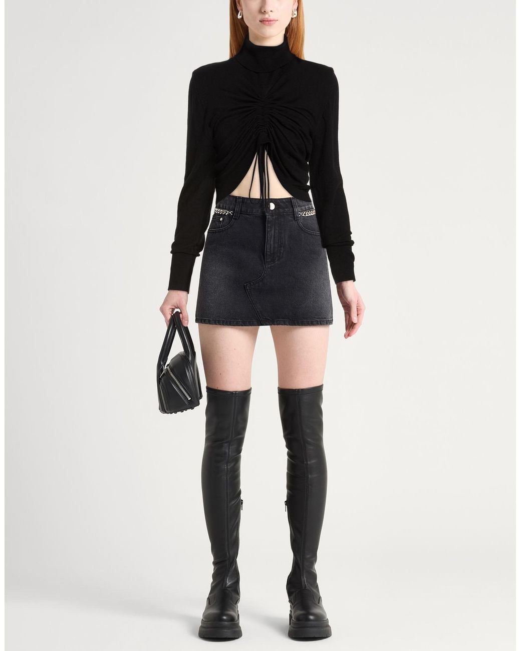 Akep Black Turtleneck Lyocell, Merino Wool, Elastane