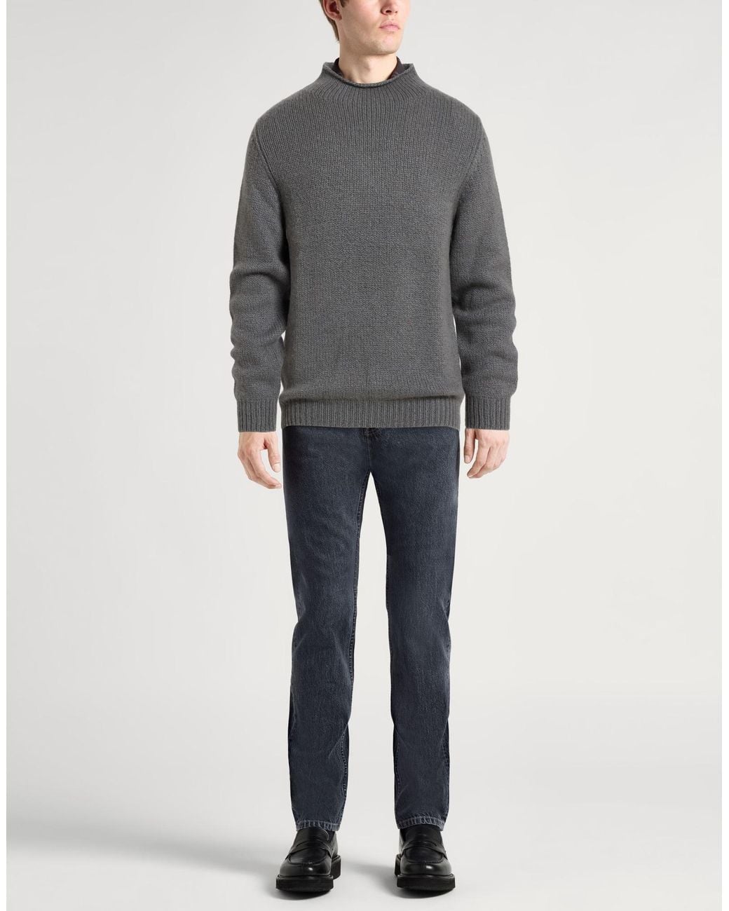Fedeli Gray Turtleneck Cashmere, Virgin Wool for men