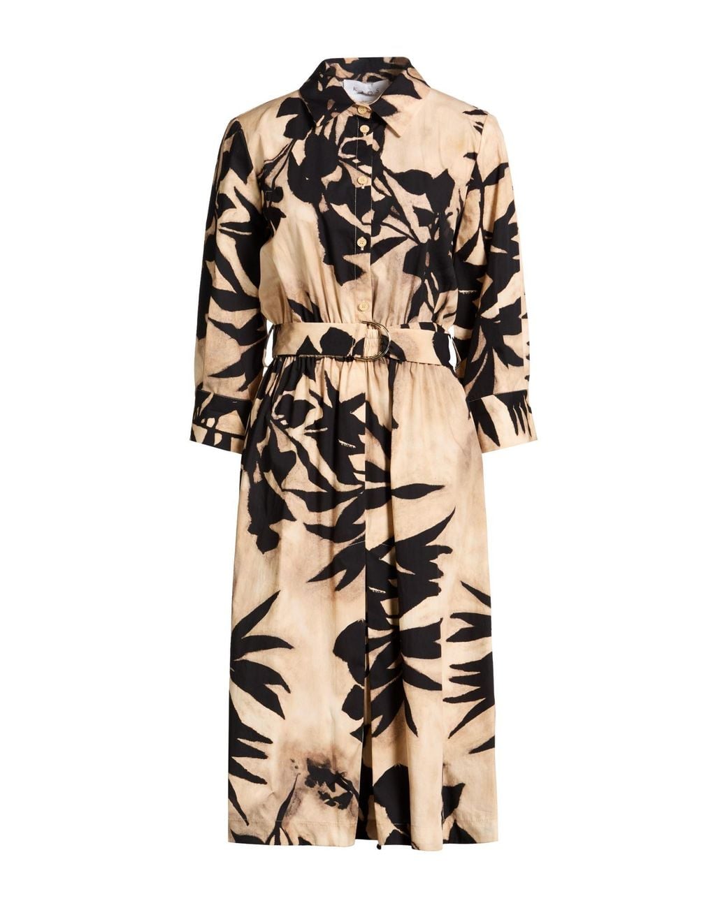 midi dress kaos Flared and 3/4 length sleeves with buttoned cuffs Kaos Midi Dresses in White