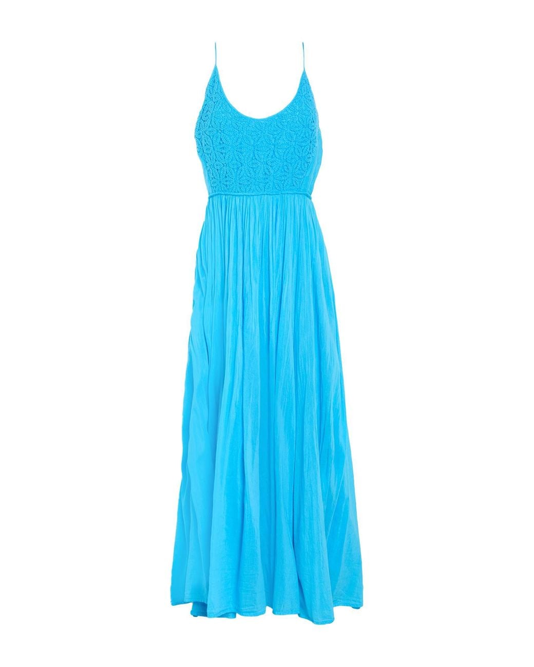 Rebel Queen Blue Azure Maxi Dress Cotton, Silk