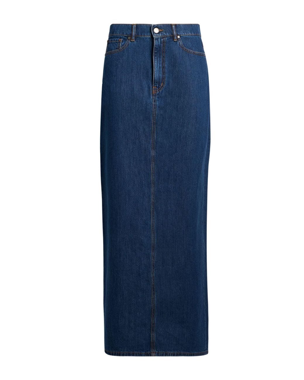 P.A.R.O.S.H. Blue Denim Skirt Cotton