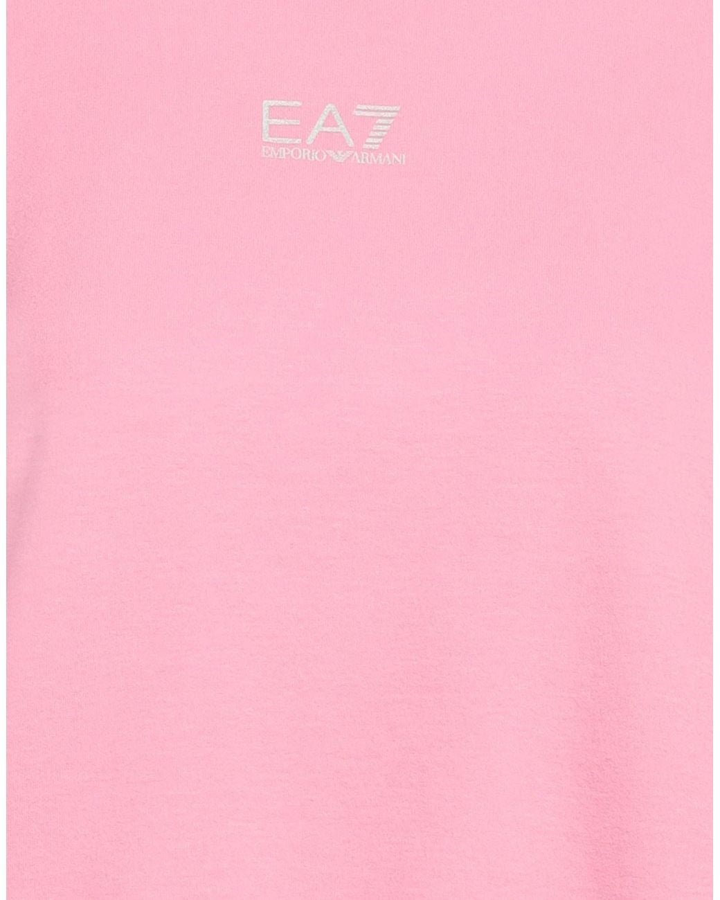 EA7 Pink Sweatshirt Cotton, Elastane