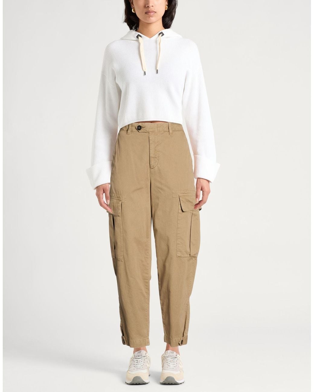 Pinko Natural Camel Pants Cotton