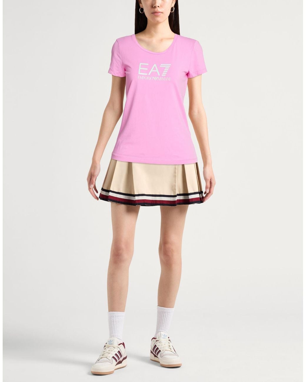 EA7 Pink T-Shirt Cotton, Elastane