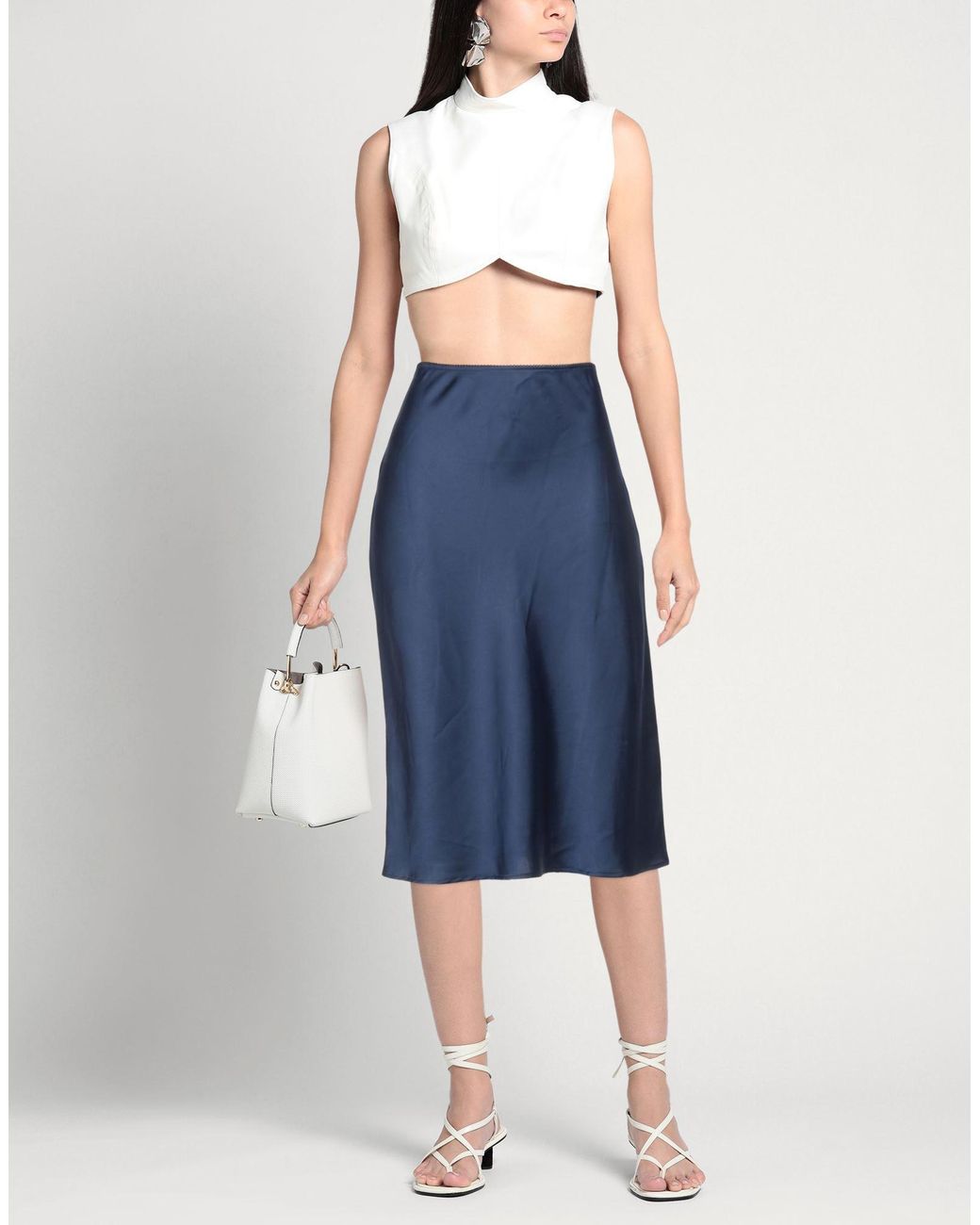 MY LAB Blue Midi Skirt Polyester