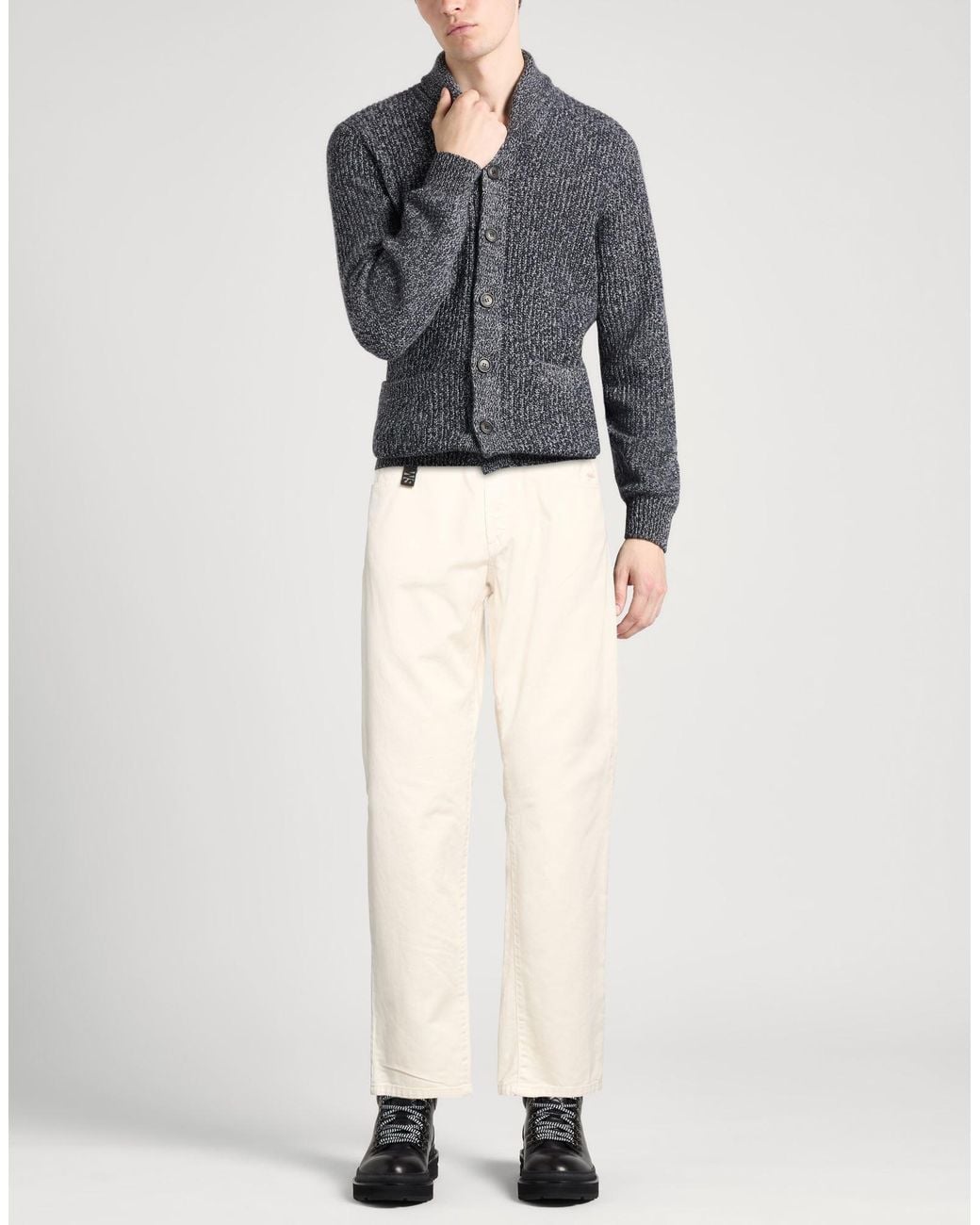 White Sand Natural Ivory Pants Cotton for men