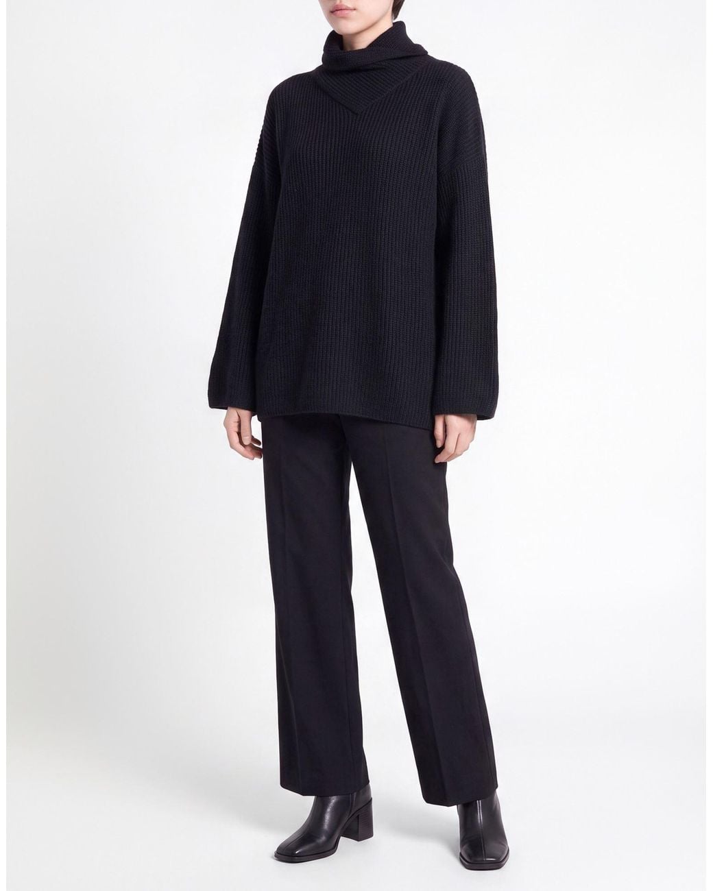 Gentry Portofino Blue Turtleneck Alpaca Wool, Silk