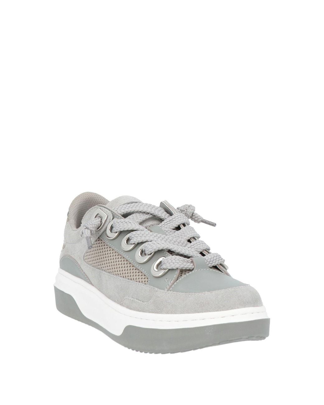Emanuélle Vee White Sneakers Leather, Textile Fibers