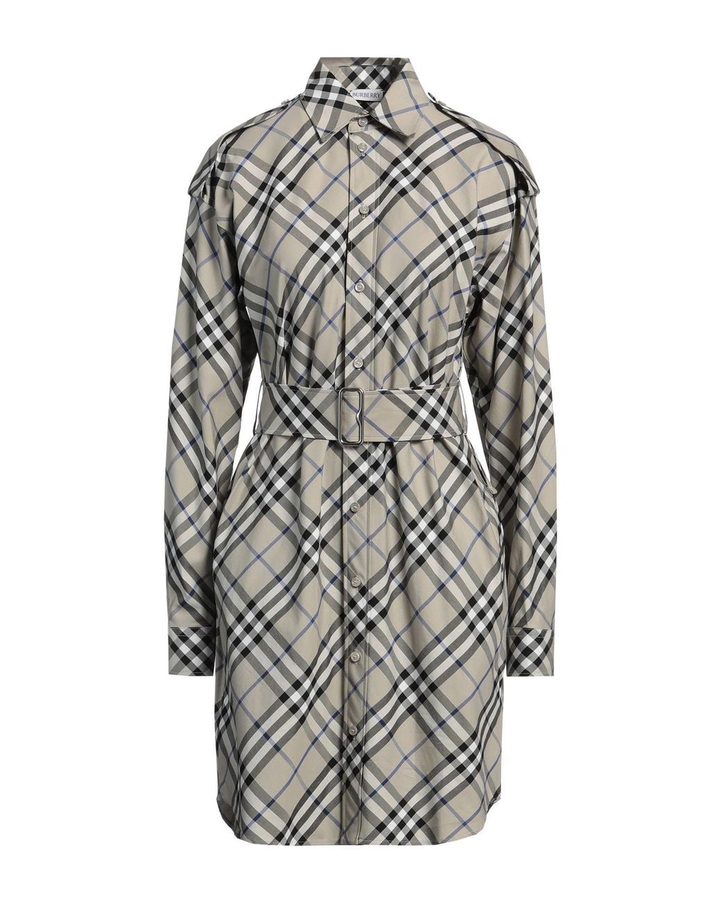 Burberry Gray Mini Dress Cotton
