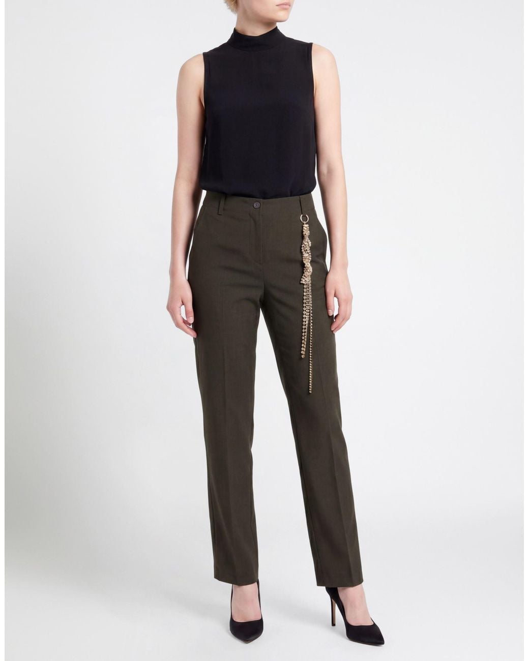 Circus Hotel Black Dark Pants Virgin Wool, Elastane