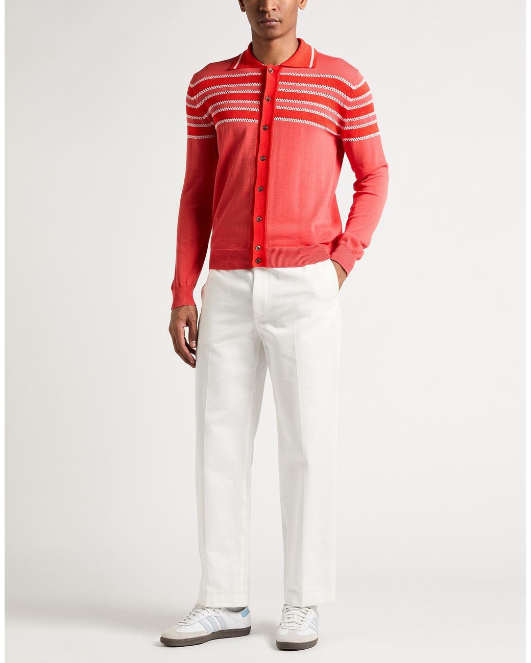 Roberto Collina Red Coral Cardigan Cotton, Viscose for men