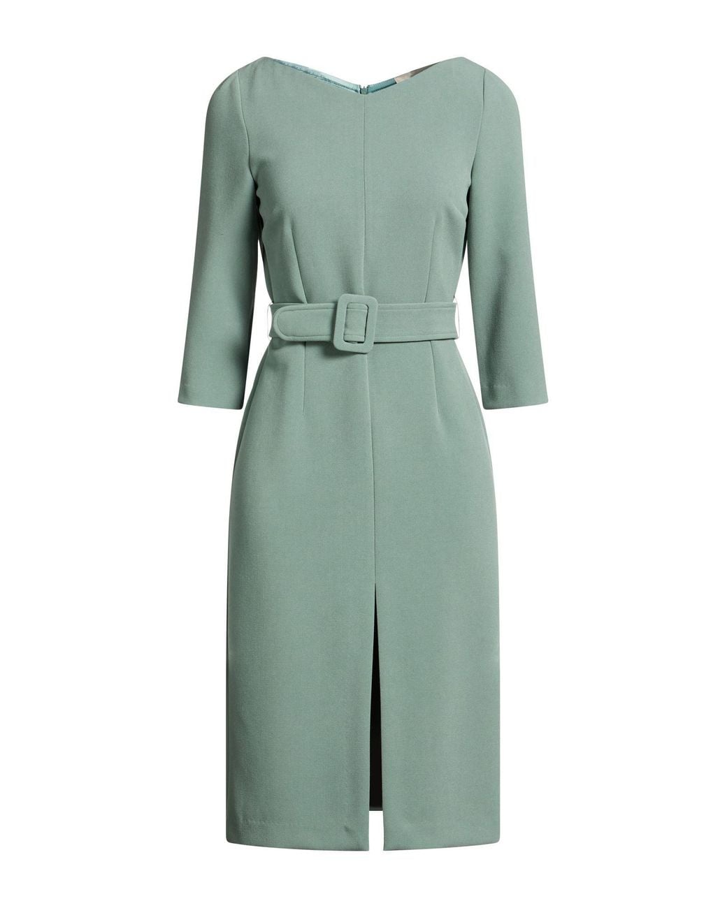Suoli Green Midi Dress Polyester, Viscose, Elastane