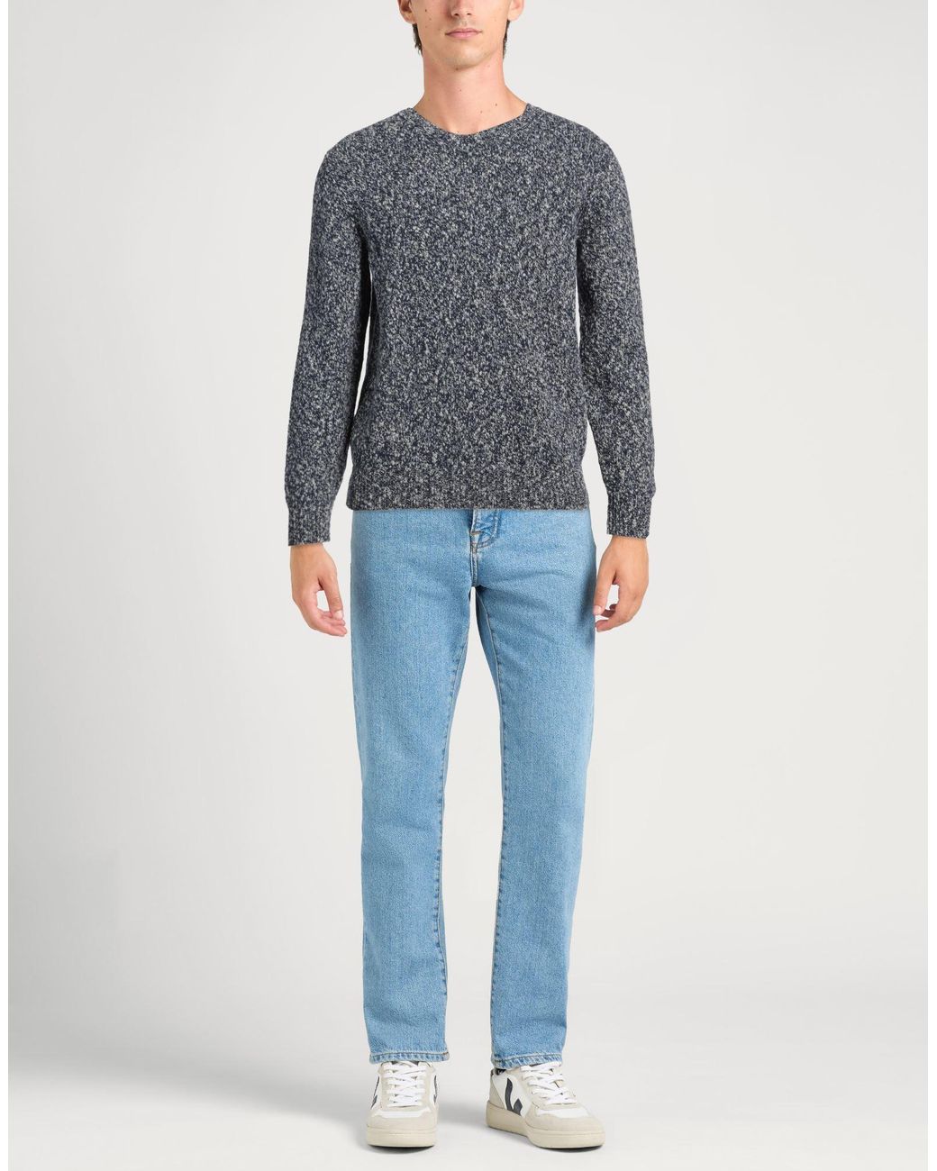 Fedeli Gray Sweater Wool for men