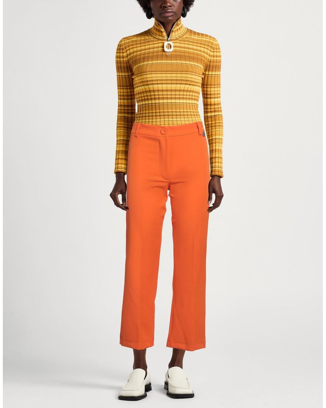Berna Orange Pants Polyester, Elastane