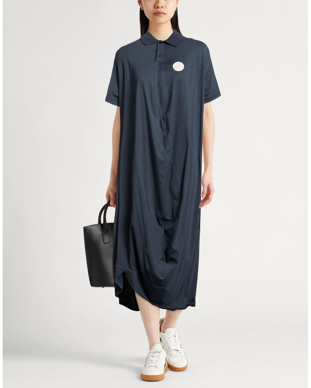 Herno Blue Midi Dress Cotton