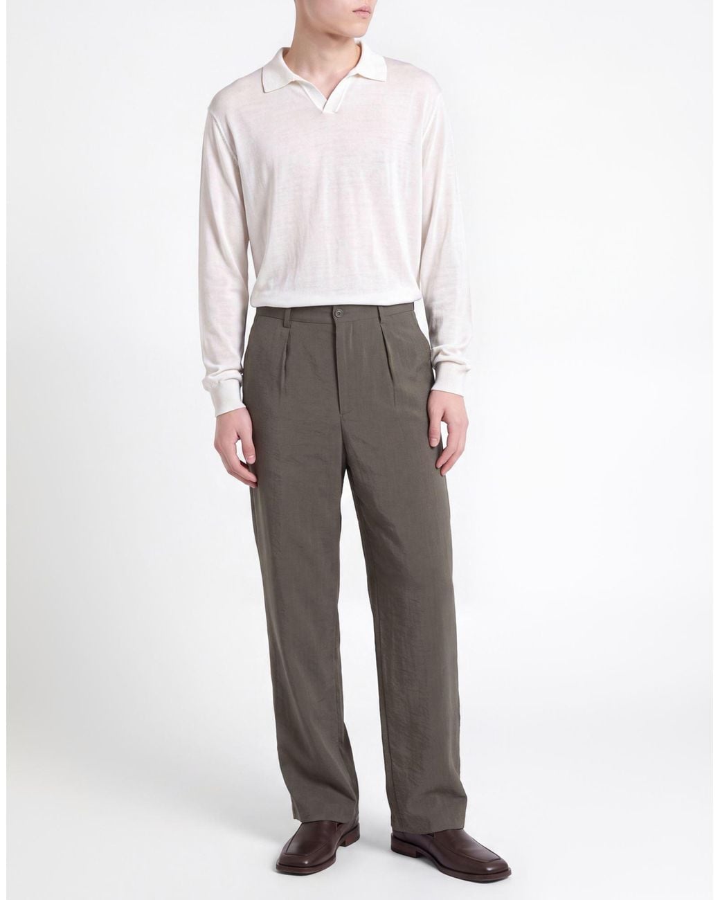 Giorgio Armani Gray Pants Silk, Polyamide for men