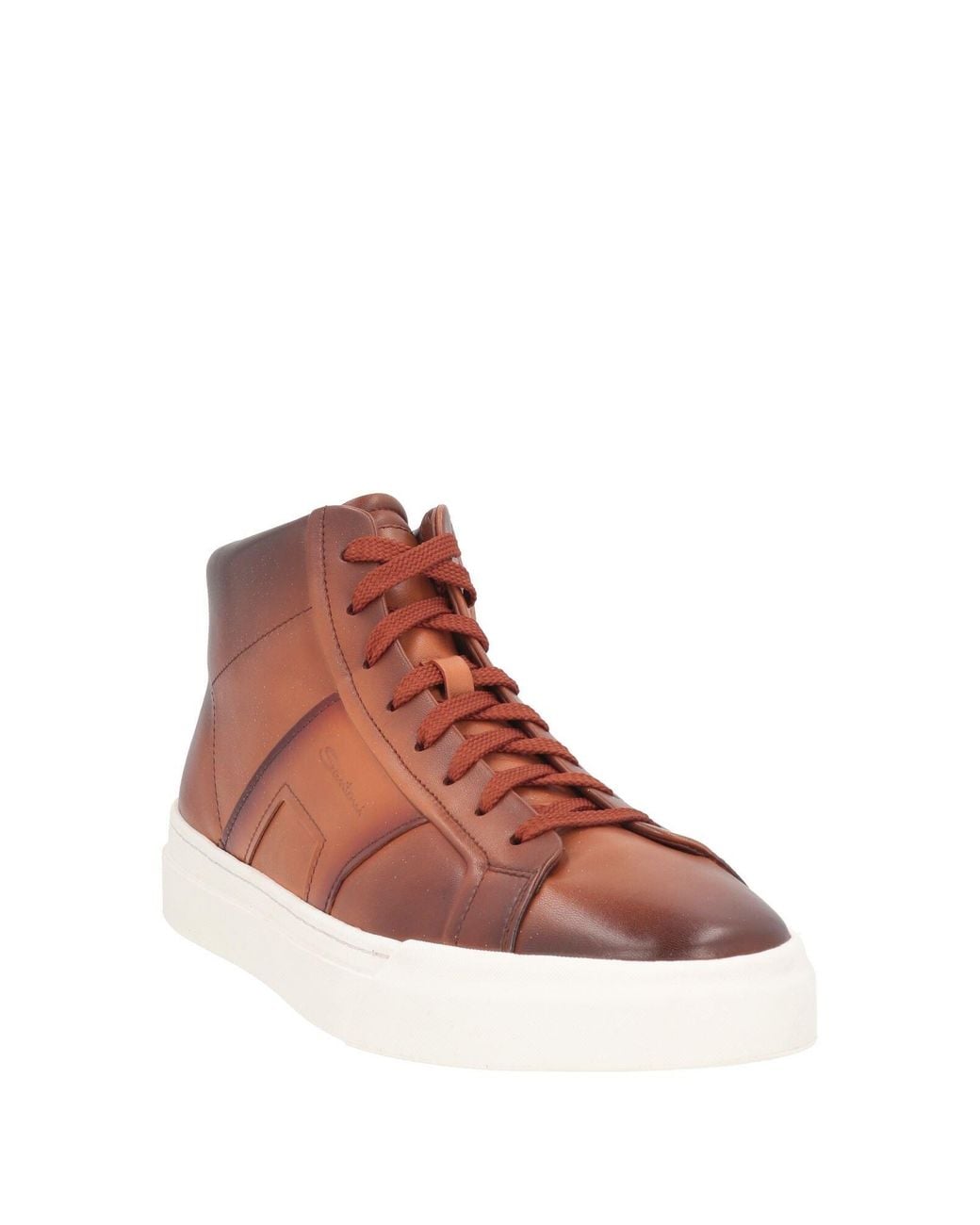 Santoni Brown Tan Sneakers Leather for men