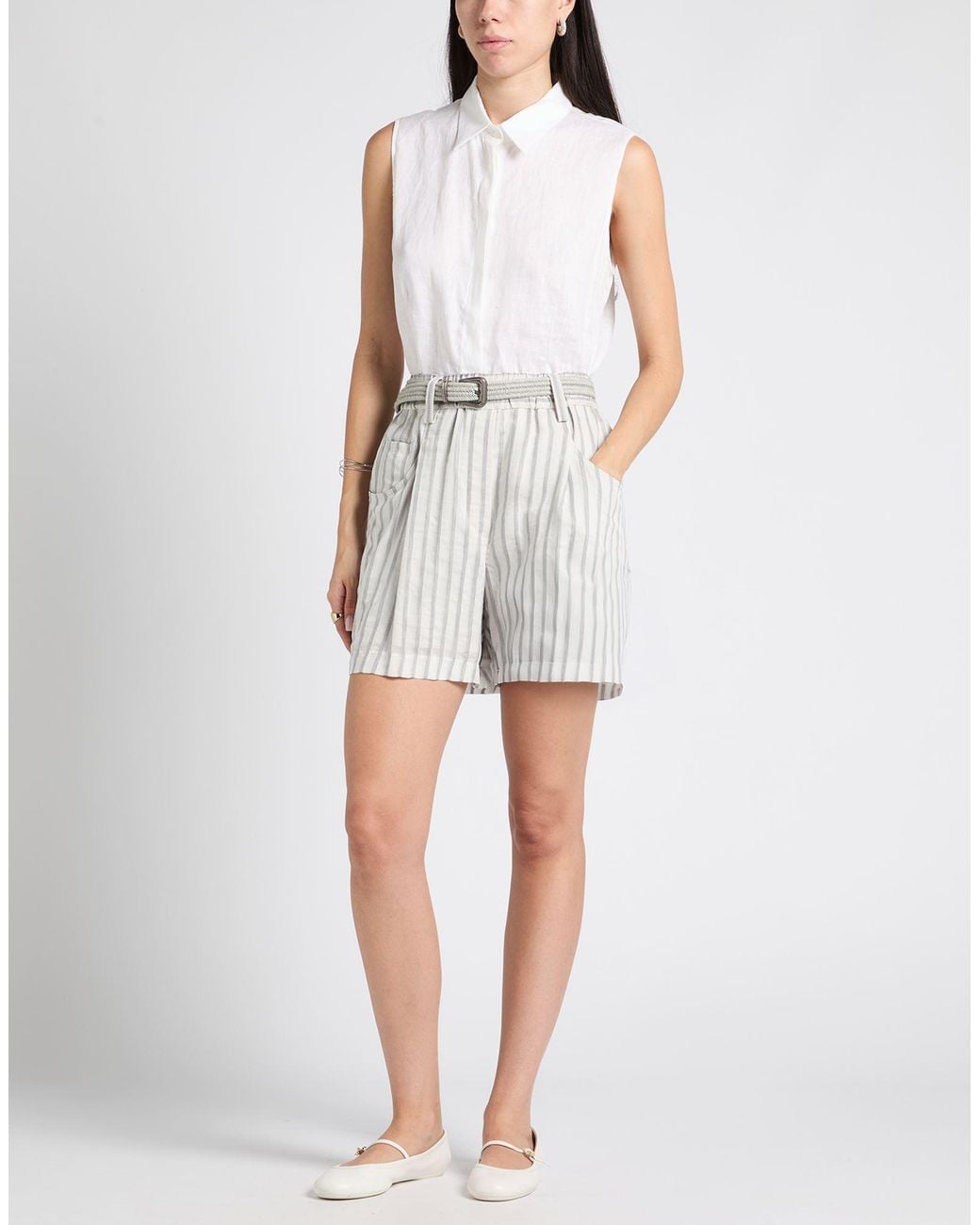 Brunello Cucinelli White Shorts & Bermuda Shorts